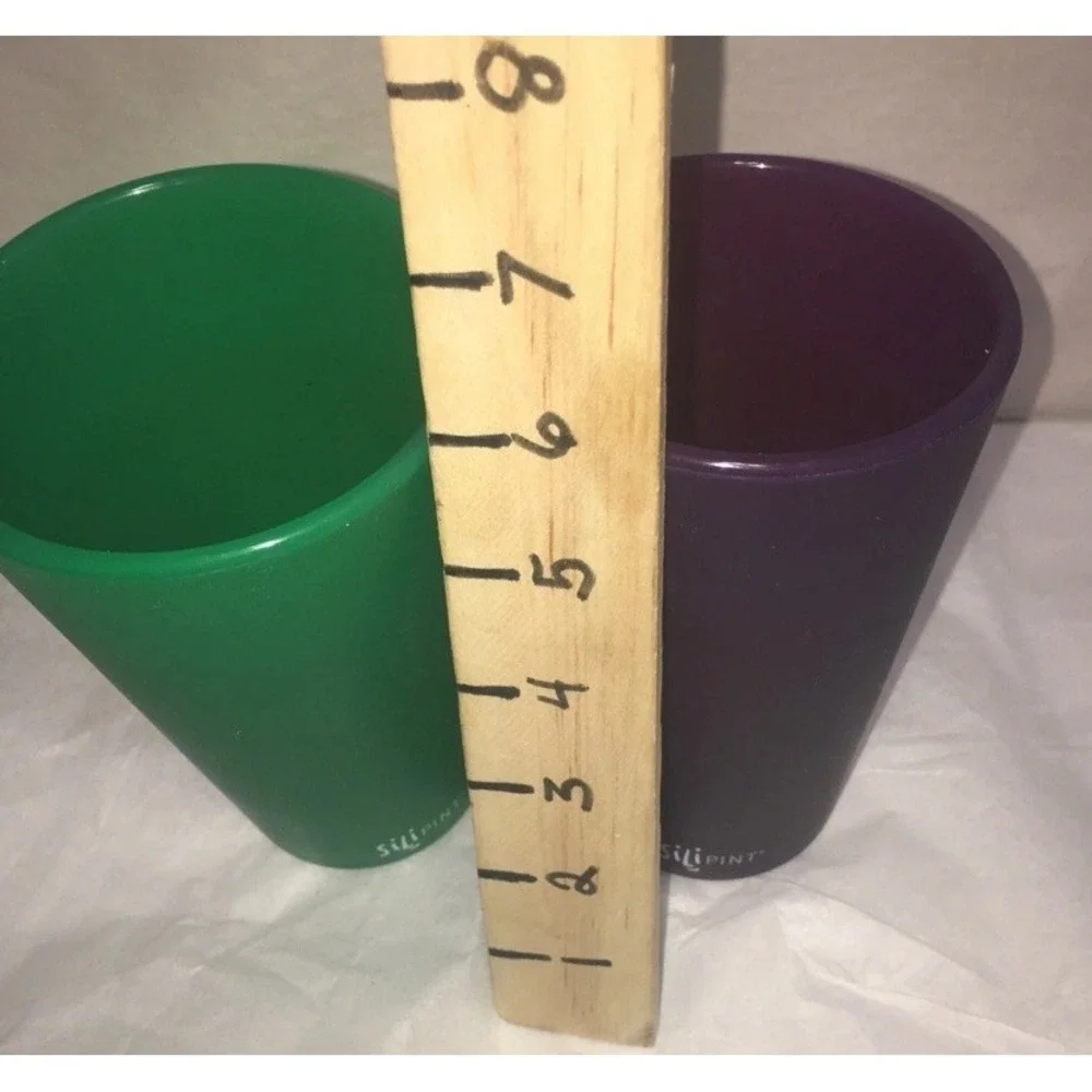 Silipint Silicone Cups Set 16oz 2 Tye dye,2 Solid Blue Green Pk  Purple,4 Cups